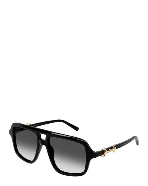 Gucci Gray Aviator-Style Sunglasses