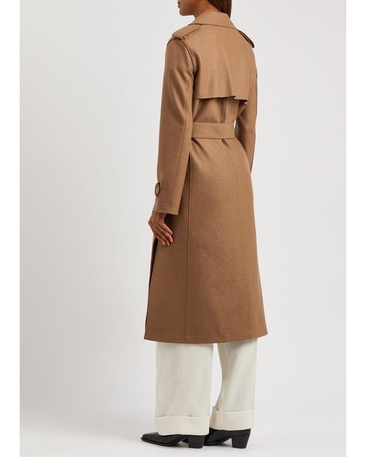 Harris Wharf London Brown Belted Wool Trench Coat
