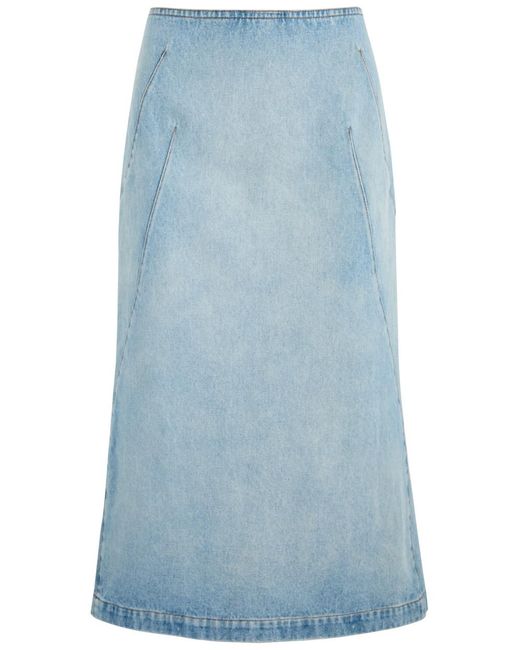 Dries Van Noten Blue Sibyl Panelled Midi Skirt