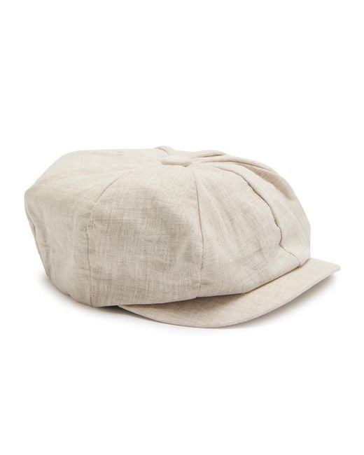 Boss Natural X David Beckham Linen Bakerboy Cap for men
