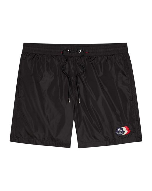 Moncler Black Logo Swim Shorts for men