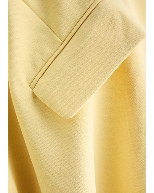 Odd Muse Yellow Strapless Crepe Mini Dress