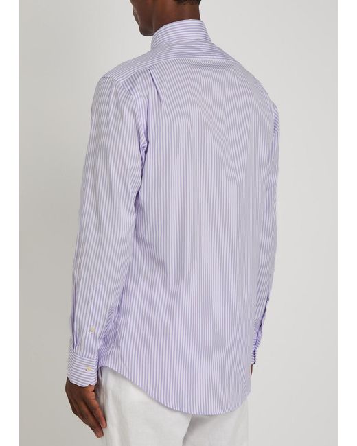 Polo Ralph Lauren Purple Striped Cotton Shirt for men
