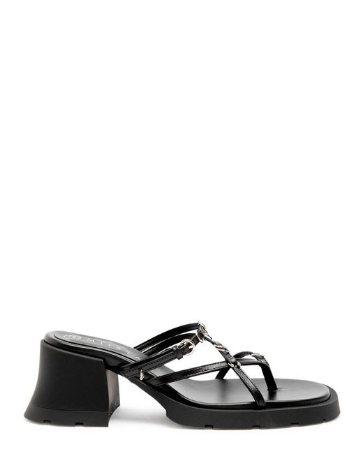Miista Black Jaslene 65 Leather Mules