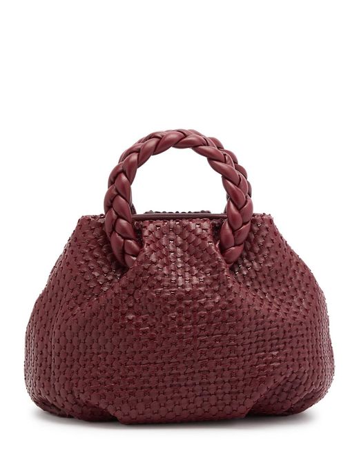 Hereu Purple Bombon M Woven Leather Cross-Body Bag