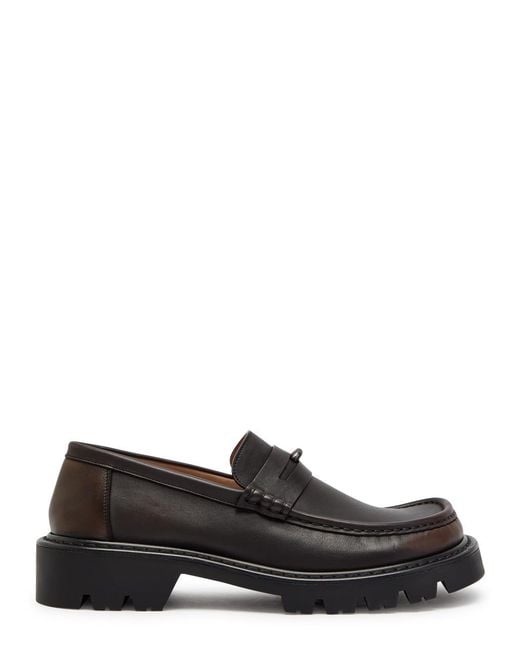 Loewe Black Sierra Leather Platform Loafers for men