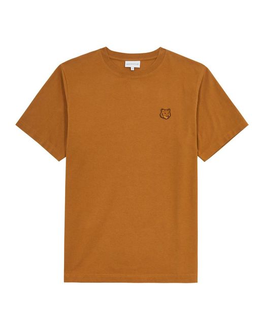 Maison Kitsuné Brown Logo Cotton T-shirt for men