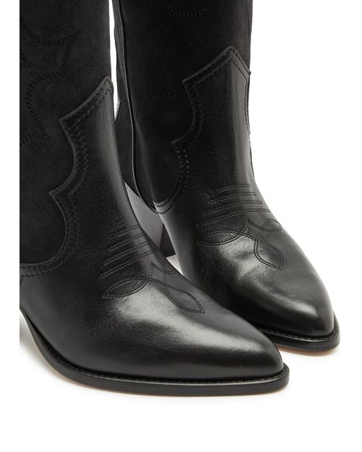 Isabel Marant Black Leila 65 Suede Knee-high Boots