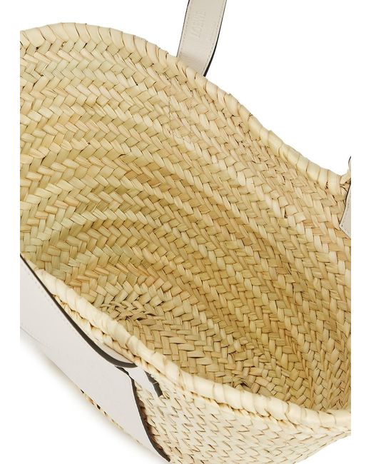 Loewe White Medium Raffia Basket Bag