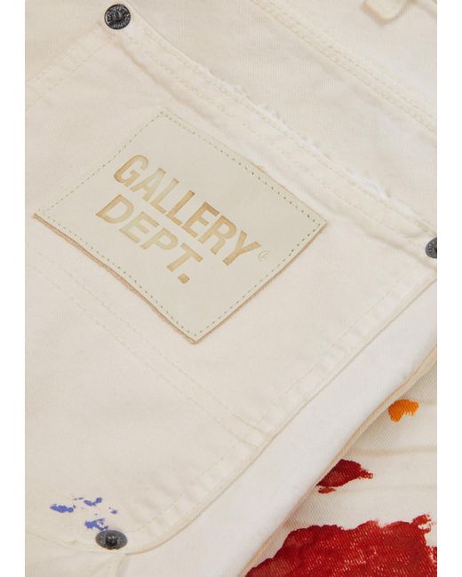 GALLERY DEPT. Natural Flea Paint-Splatter Distressed Denim Shorts for men