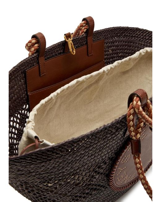 Stella McCartney Brown Logo Large Raffia Tote Bag