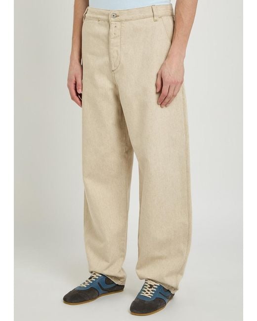 Jacquemus Natural Le De-Nimes Paysan Wide-Leg Cotton-Blend Trousers for men