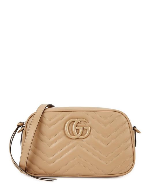 Gucci Natural gg Marmont 2.0 Leather Camera Bag