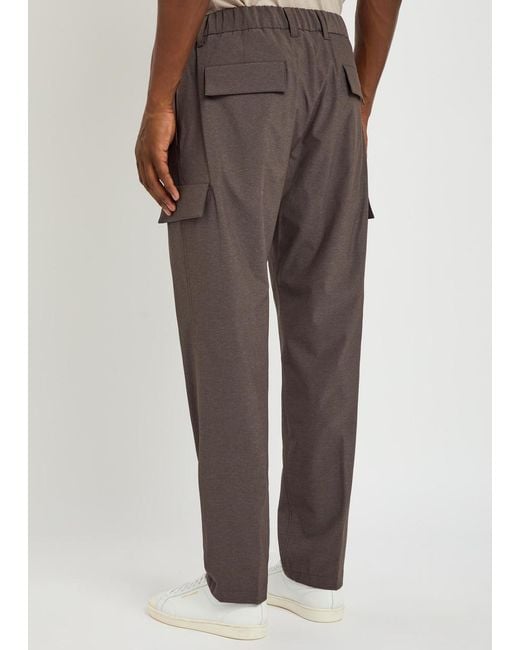 Herno Gray Tapered-Leg Shell Cargo Trousers for men