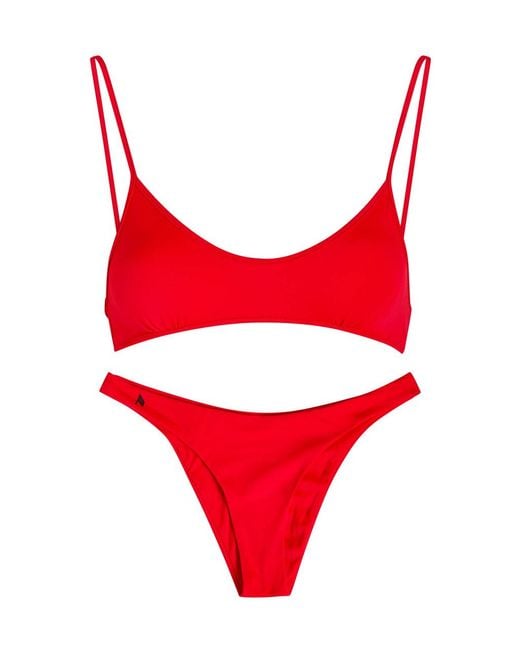 The Attico Red Stretch-Polyamide Bikini