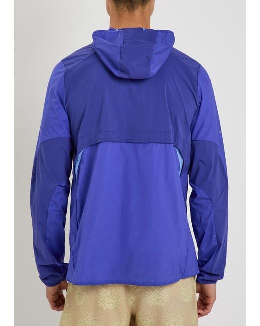 Nike Blue Dri-Fit Hooded Stretch-Nylon Running Jacket for men