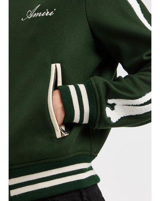 Amiri Green Bones Logo Wool-blend Jacket for men