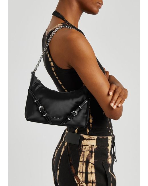 Givenchy Black Voyou Small Satin Shoulder Bag