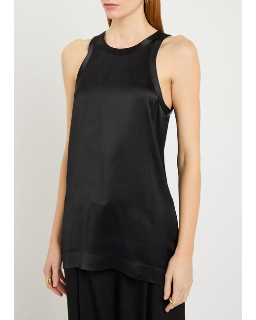 Totême Black Satin Tank Top