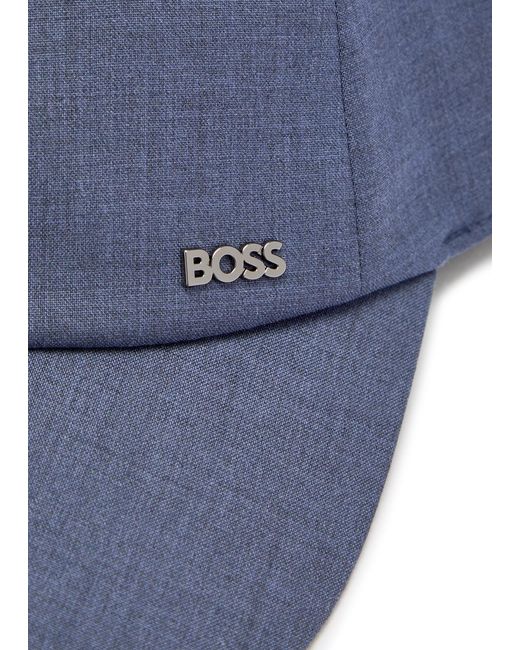 Boss Blue Logo Wool Cap for men