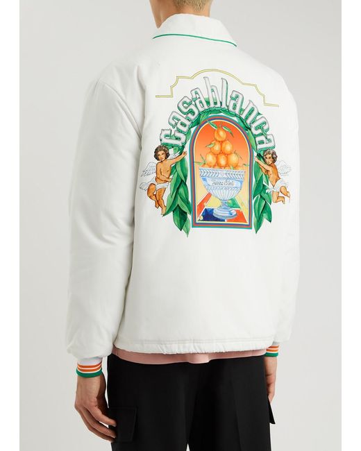 Casablancabrand White Logo-Print Shell Jacket for men