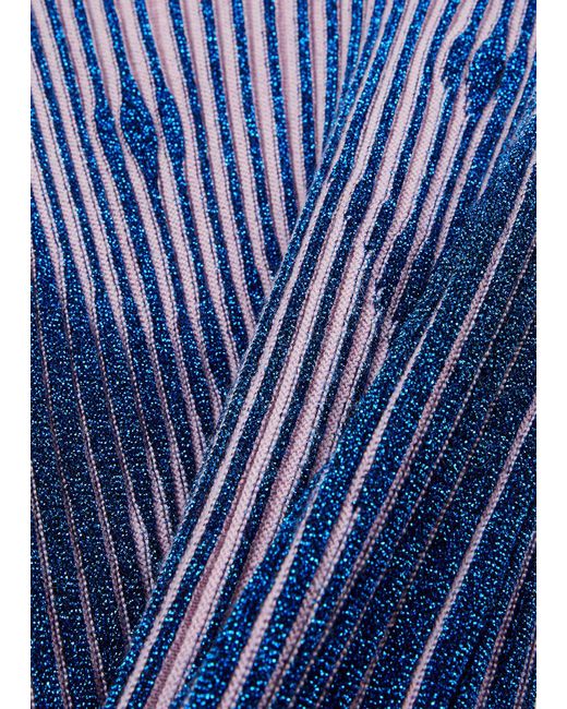 Jean Paul Gaultier Purple Trompe L'oeil Ribbed Wool-blend Top