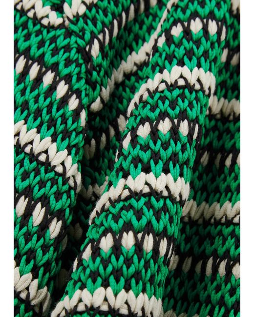 Isabel Marant Green Hilo Striped Knitted Jumper