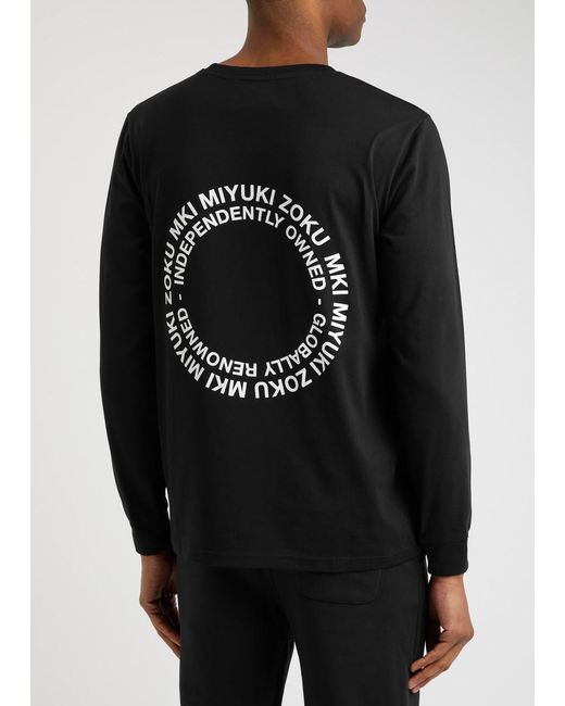 MKI Miyuki-Zoku Black Circle Logo-print Cotton Top for men