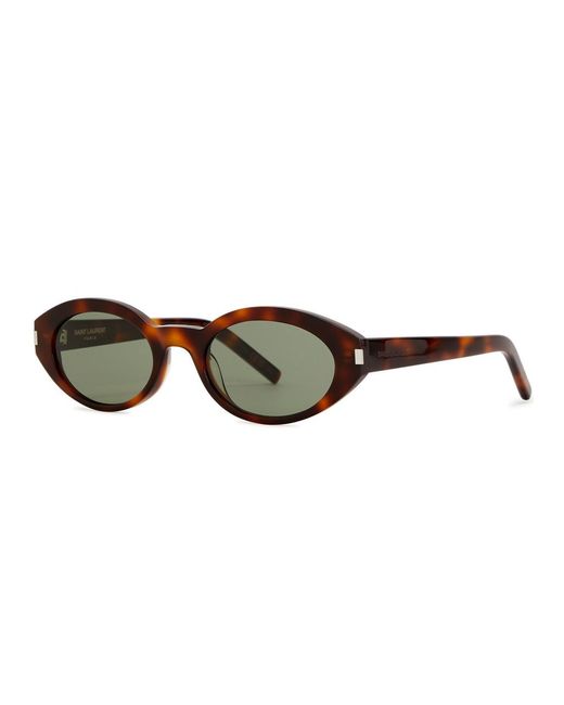 Saint Laurent Green Oval-frame Sunglasses