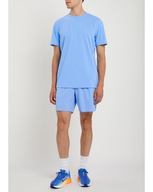 On Shoes Blue Train-T Logo Woven T-Shirt for men