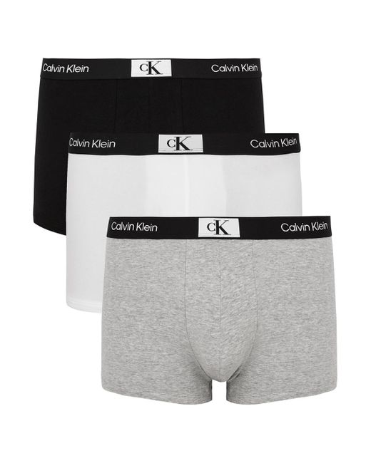 Calvin Klein 1996 Stretch-cotton Trunks in Gray for Men | Lyst
