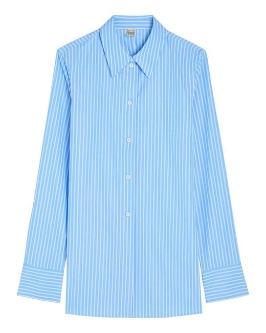 Totême Blue Striped Cotton-Poplin Shirt