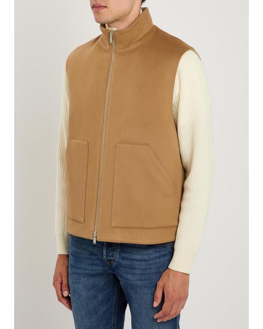 Lardini Brown Wool And Silk-Blend Gilet for men