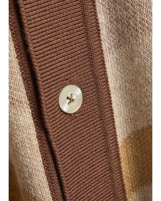 Sandbanks Natural Gradient Pattern Knit Cotton Shirt for men
