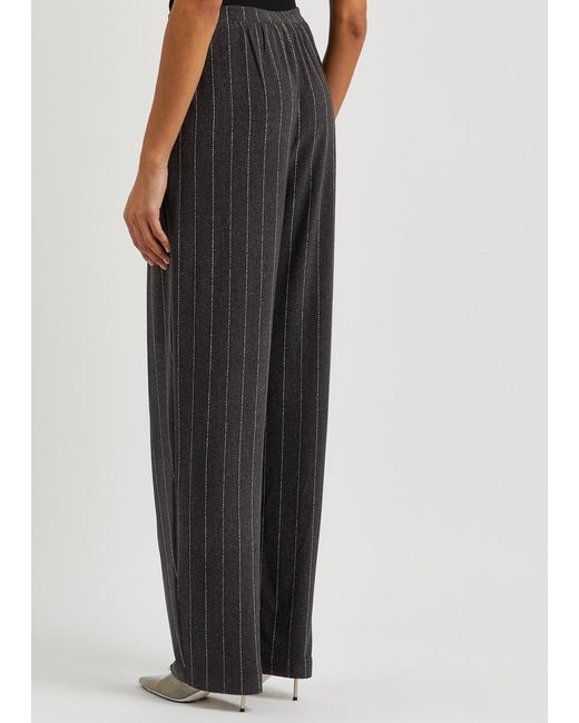 Norma Kamali Gray Striped Stretch-jersey Trousers