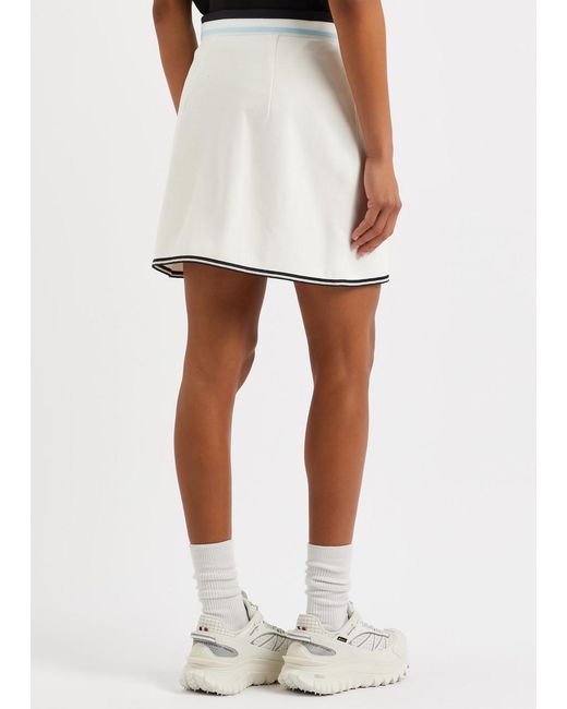 Moncler White Wrap-effect Cotton Mini Skirt