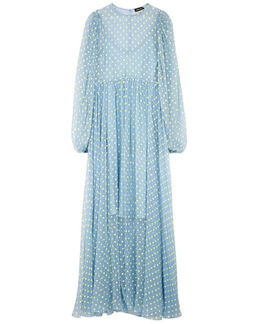 Stine Goya Chaima Blue Fil-coupé Chiffon Maxi Dress