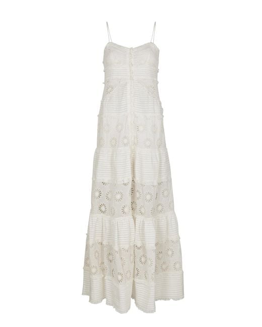 Isabel Marant Cotton Drake White Broderie Anglaise Maxi Dress | Lyst UK