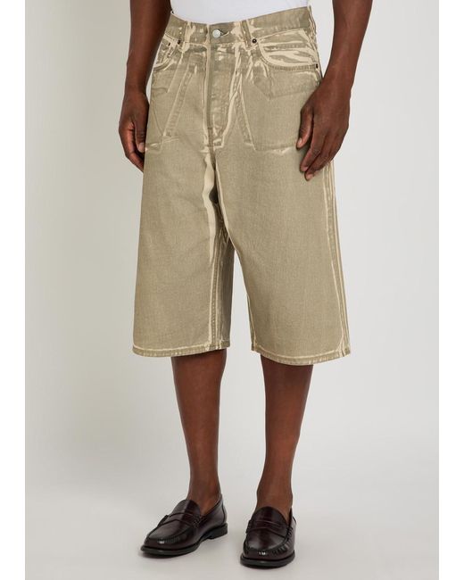 Acne Natural Two-Tone Denim Shorts for men