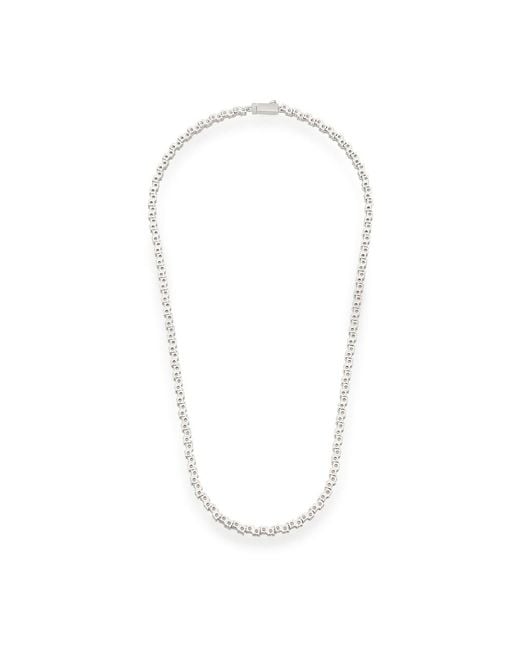 CERNUCCI White Mixed Square Stone Tennis Chain Necklace for men