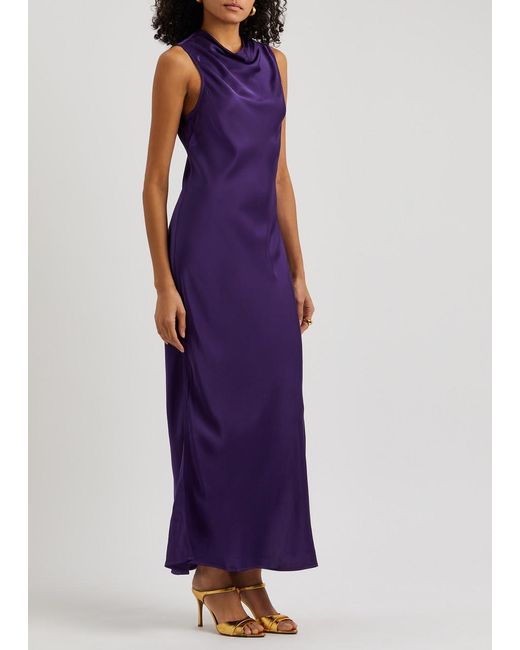 Bella Dahl Purple Satin Maxi Dress