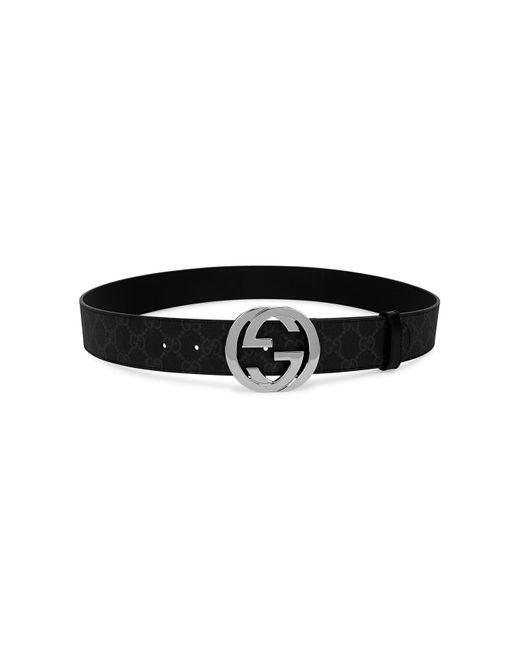 Gucci Black Gg Monogrammed Belt, Belt for men
