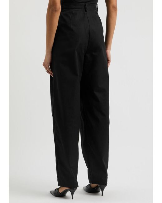 Magda Butrym Black Tapered Cotton Trousers