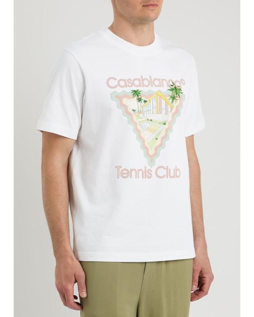 Casablancabrand White Maison De Reve Printed Cotton T-Shirt for men