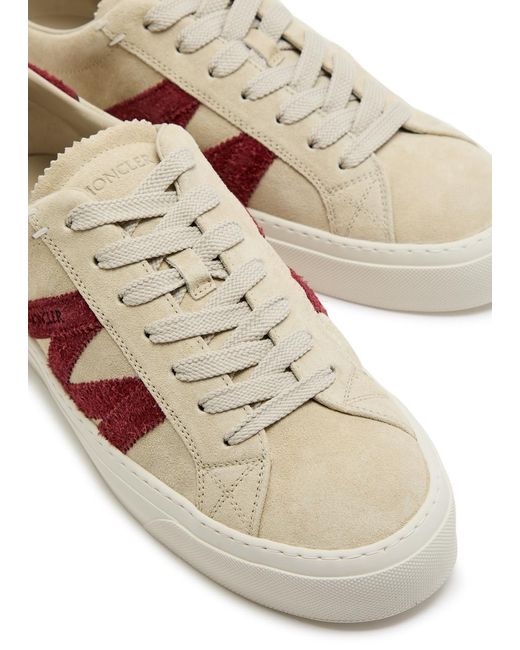 Moncler White Monaco Suede Sneakers for men