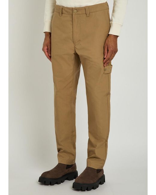 Stone Island Natural Ghost Straight-Leg Cotton-Poplin Trousers for men