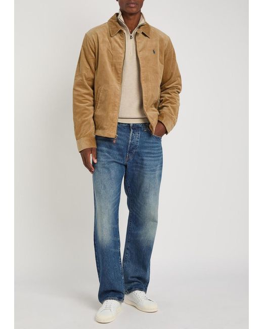 Polo Ralph Lauren Brown Logo-Embroidered Corduroy Windbreaker Jacket for men