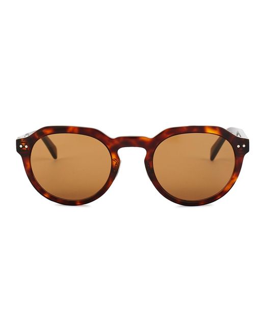 Céline Brown Tortoiseshell Round-Frame Sunglasses