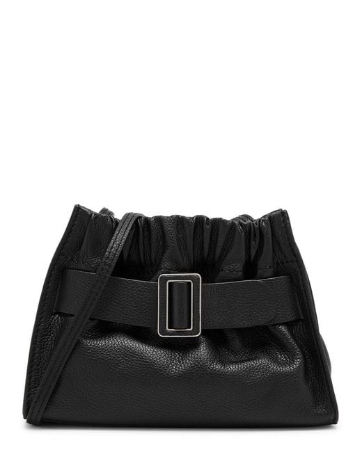Boyy Black Scrunchy Leather Shoulder Bag