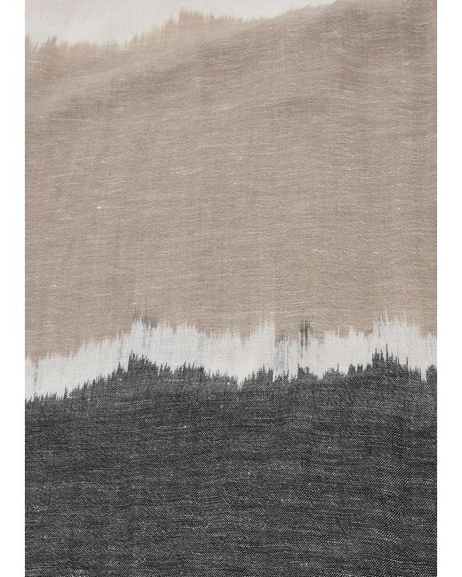 Denis Colomb White Summer Ikat Jacquard Cashmere-blend Scarf